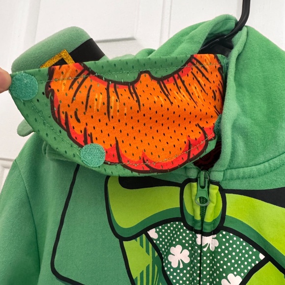 Mad Engine Hoodie w/ Hat & Mask Full‎ Zip Jacket Green St Patrick's Day Child XL - Picture 3 of 11